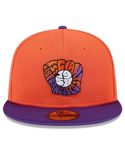 Мужская оранжево-фиолетовая шляпа New Era San Francisco Giants 2025 City Connect Batting Practice 59 размера 