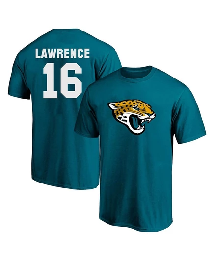 Мужская футболка с именем и номером игрока Fanatics от Trevor Lawrence Teal Jacksonville Jaguars Big Tall от Fanatics teal
