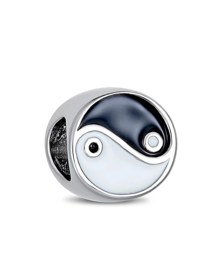 Шарм-бусина Bling Jewelry Yin Yang 925, черно‑белая