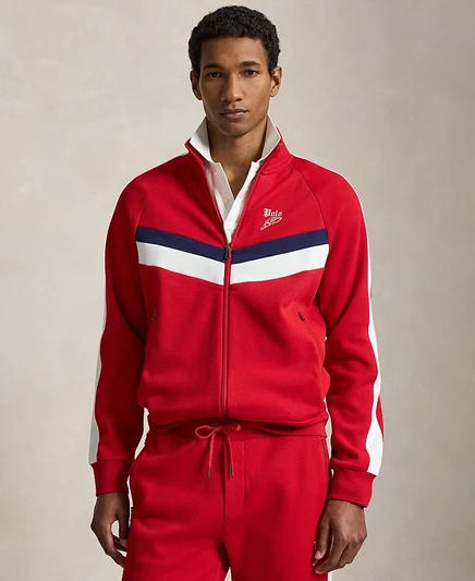 Мужская спортивная куртка Polo Ralph Lauren из двойной вязки красного цвета