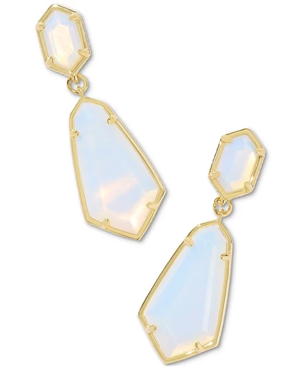 Серьги Kendra Scott Hallie конвертируемые, позолота 14K, белые