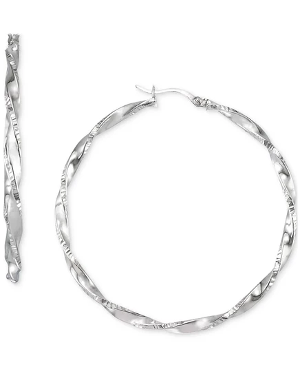 Серьги-кольца Macy's Twisted 45 мм, золото и серебро