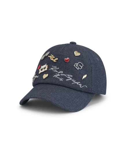 Джинсовая бейсболка Karl Lagerfeld Paris из коллекции Charm для женщин dark denim