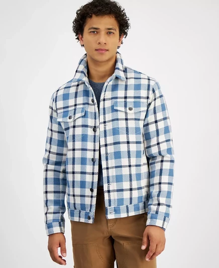  Мужская клетчатая куртка дальнобойщика Anthony, эксклюзивно в Macy's vintage white