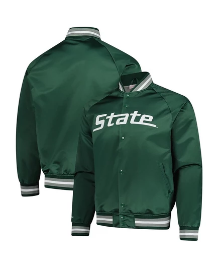 Мужская куртка Mitchell & Ness Michigan State, зеленая