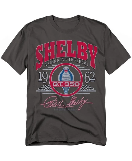 Мужская футболка Shelby Cobra Carroll Shelby Hotrod в виде арки серого цвета