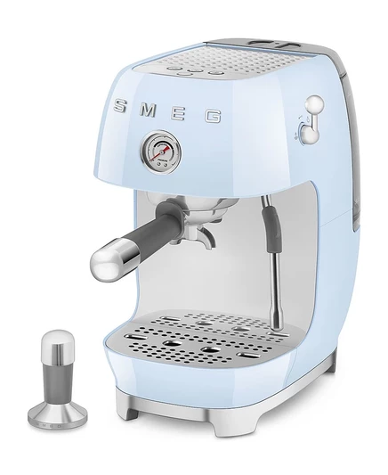 Кофемашина SMEG 50 для приготовления эспрессо и холодной заварки в ретро-стиле синего цвета