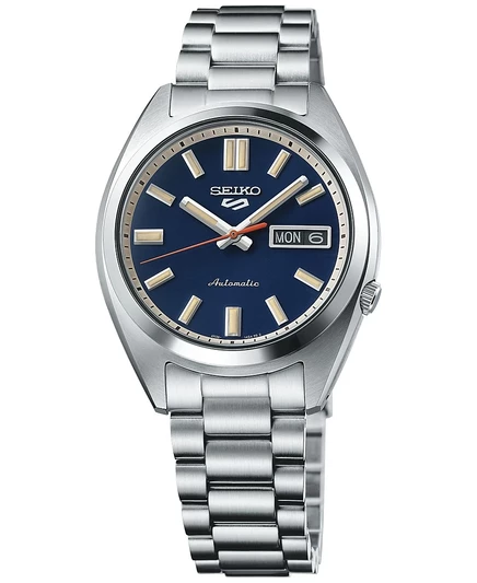 Мужские часы Seiko 5 автоматические, 37 мм, синие