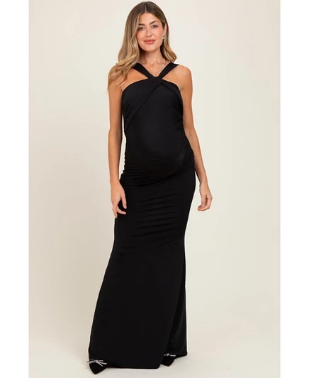 Женское платье PinkBlush Twist для беременных макси, черное