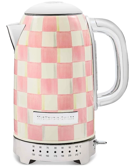 Электрический чайник Mackenzie-Childs Rosy Check, розовая клетка