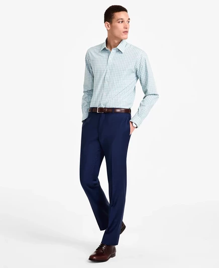 Мужская рубашка в клетку обычного покроя от B by Brooks Brothers green graph check