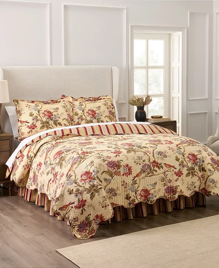 Комплект хлопчатобумажных одеял из 4 предметов Waverly Charleston Chirp, Twin orange