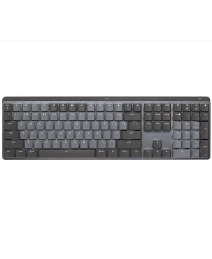 Беспроводная механическая клавиатура Logitech MX с подсветкой (линейные переключатели, графит) серого цвета