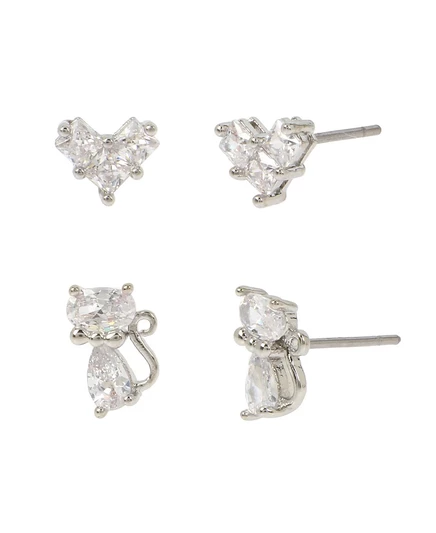 Серьги-пусеты Betsey Johnson «Сердца», белые
