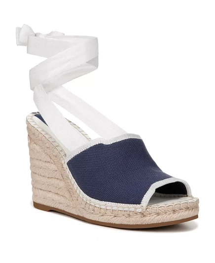  Женские босоножки Sierra Espadrille на танкетке white/navy blue fabric