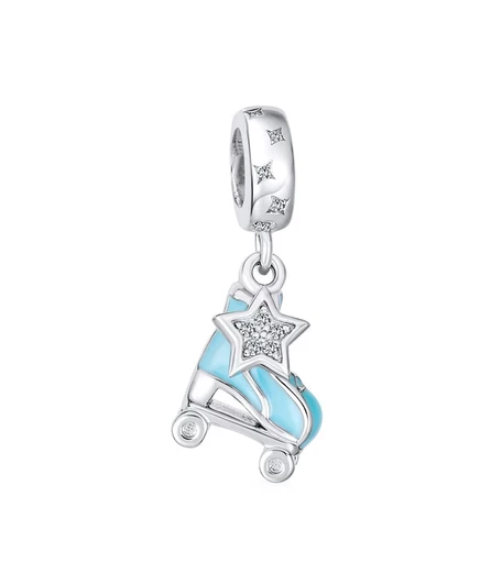 Шарм-бусина Bling Jewelry роликовые коньки эмаль, синяя