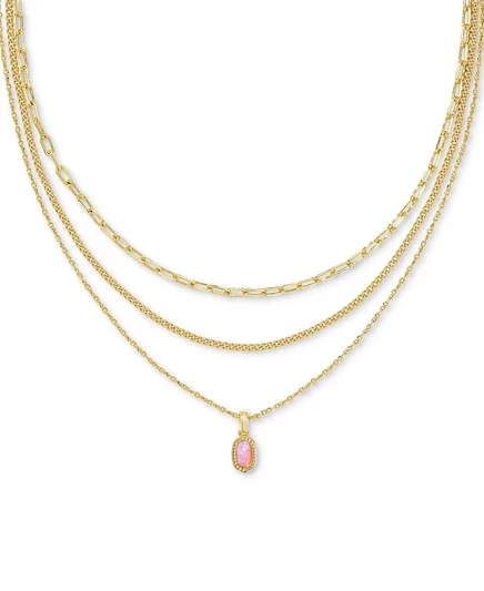 Колье Kendra Scott Kyocera Opal, многослойное, оранжевое