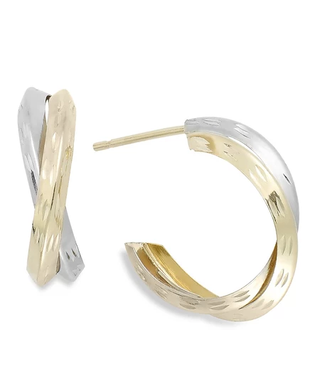 Серьги X-hoop Macy's двухцветные 10k, 16 мм