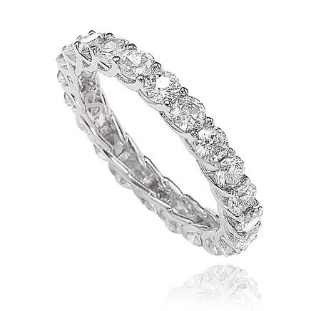 Кольцо Suzy Levian New York с кубическим цирконием Eternity Band из чистого серебра белого цвета