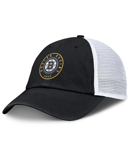 Мужская черно-белая регулируемая шляпа Fanatics Boston Bruins Averie Trucker от Fanatics