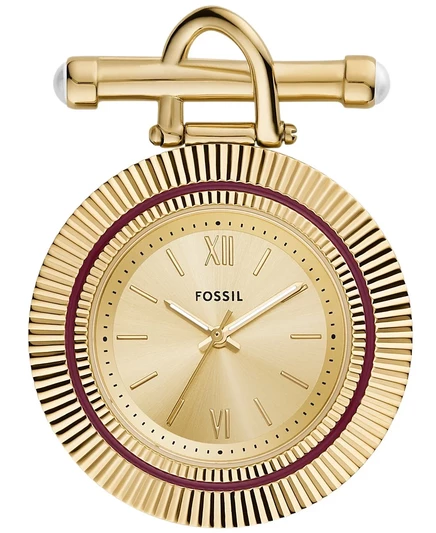 Женские часы-брошь Fossil Scarlette, 35 мм, золотистые