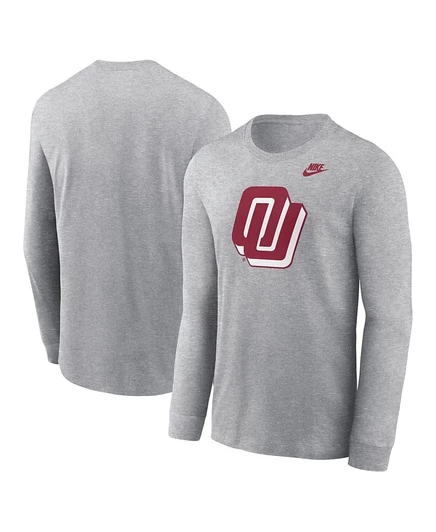 Мужская футболка с длинным рукавом Nike Oklahoma Sooners Alternate Logo, серая