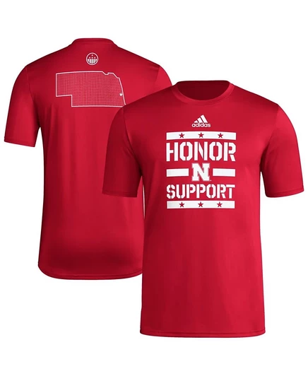 Мужская футболка Adidas Honor Support Nebraska Huskers, красная
