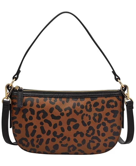  Маленькая кожаная сумка Jolie через плечо black/leopard