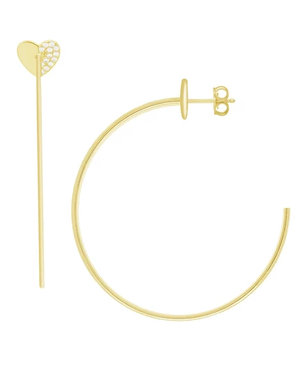 Серьги Essentials And Now This C-hoop с фианитами, позолота, золотистые