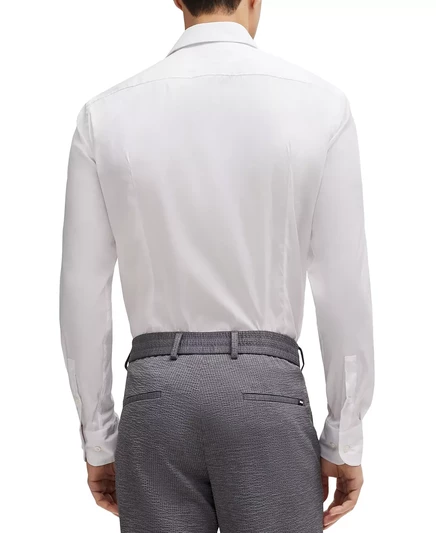 Мужская приталенная рубашка Boss by Easy-Iron от Hugo Boss white