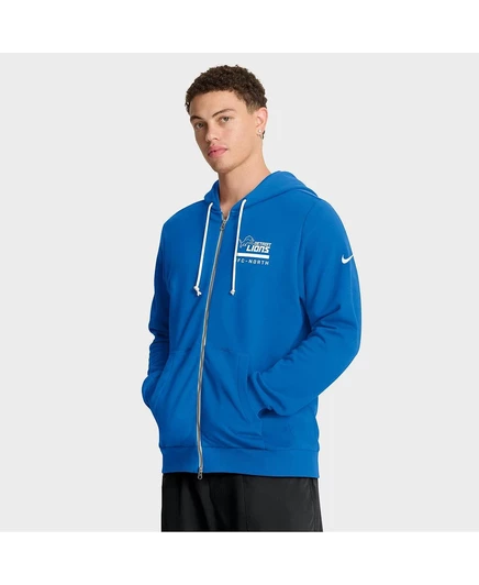 Мужское худи Nike Sideline Dri-FIT Detroit Lions на молнии, синее