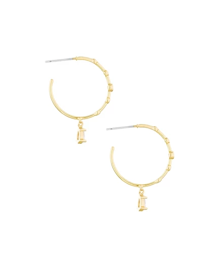Изящные серьги-кольца с фианитами Ettika gold