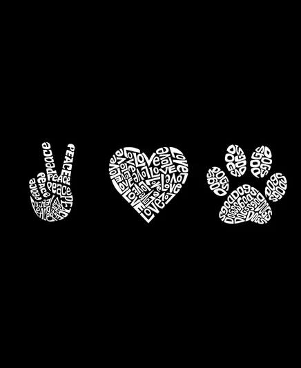 Мужской лонгслив LA Pop Art «Peace Love Dogs», черный