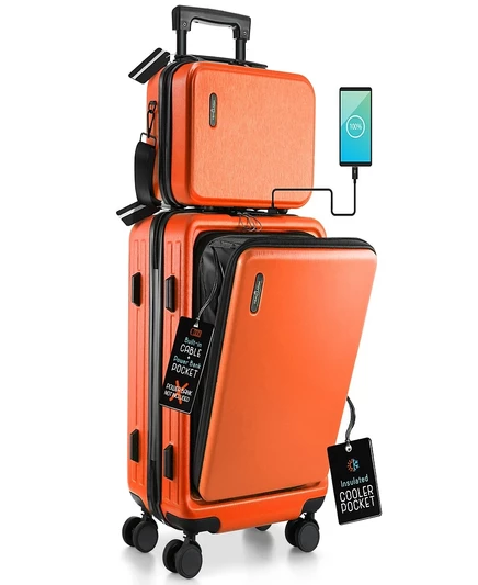 Чемодан TravelArim 22″ жесткий для ручной клади, оранжевый