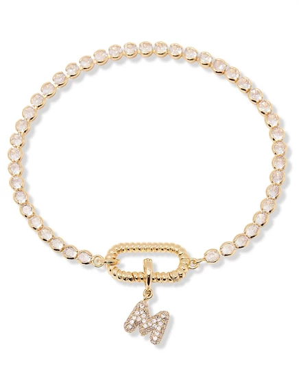 Женский браслет Brook & York Petra с инициалом, позолоченный