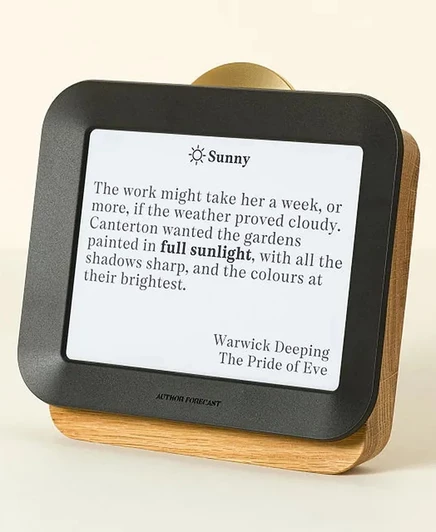 Цифровой погодный дисплей Uncommon Goods Literary Weather Forecast, белый