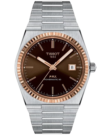 Мужские часы Tissot PRX Powermatic 80, 40 мм, коричневый
