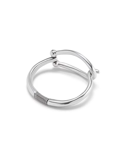 Жесткий браслет UNOde50 с прямоугольным центральным звеном silver