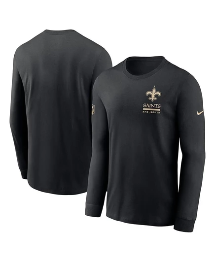Мужская футболка Nike Saints с длинным рукавом, черная