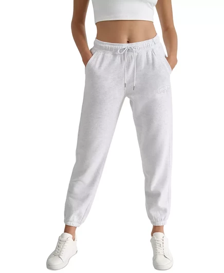  Спортивные женские флисовые штаны DKNY на завязках optic heather
