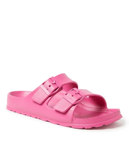 Женские сандалии Dearfoams EcoCozy двойные пряжки, розовые