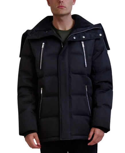 Мужская парка из плотной стеганой ткани от Карла Лагерфельда black