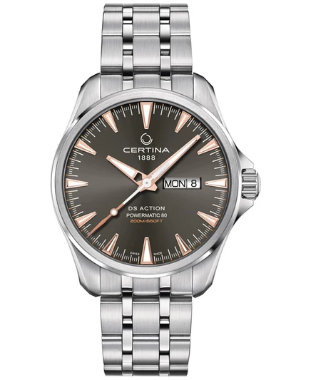Мужские часы Certina DS Action Powermatic 80, 41 мм, сталь