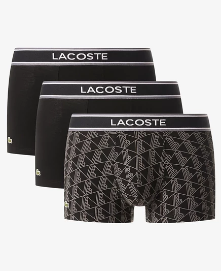 Мужские трусы Lacoste 3 шт. с монограммой, разноцветные