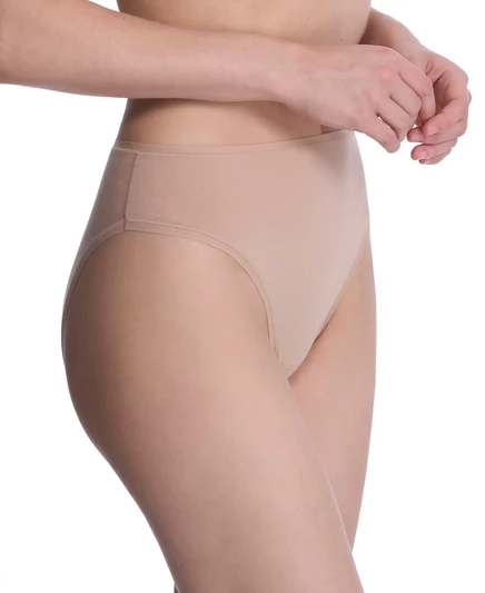 Короткое хлопковое нижнее белье Natori Women's Bliss Bare из хлопка с высоким вырезом 772346 cafe