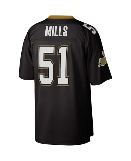 Мужская футболка Sam Mills Black New Orleans Saints 1987 года выпуска, реплика модели Legacy black