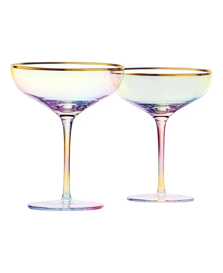 Бокалы купе The Wine Savant Gilded Rim, 2 шт., с позолотой