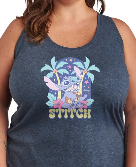 Гибридная одежда Плюс размер Гавайской гитары Lilo Stitch с графическим рисунком на майке blue