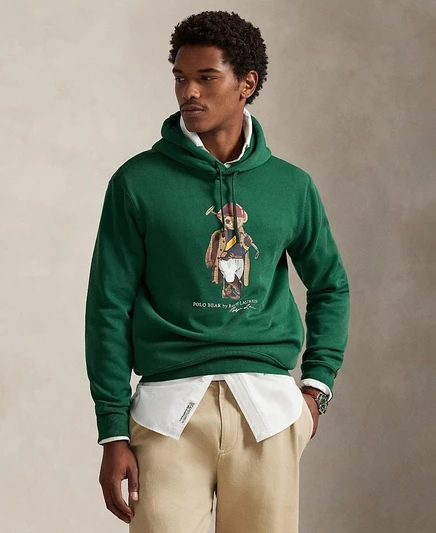 Мужская флисовая худи Polo Ralph Lauren Bear, зеленая