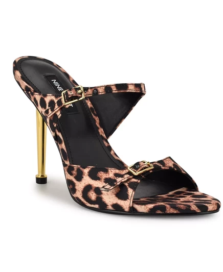 Женские босоножки-платья Nine West Reida с открытым носком leopard satin